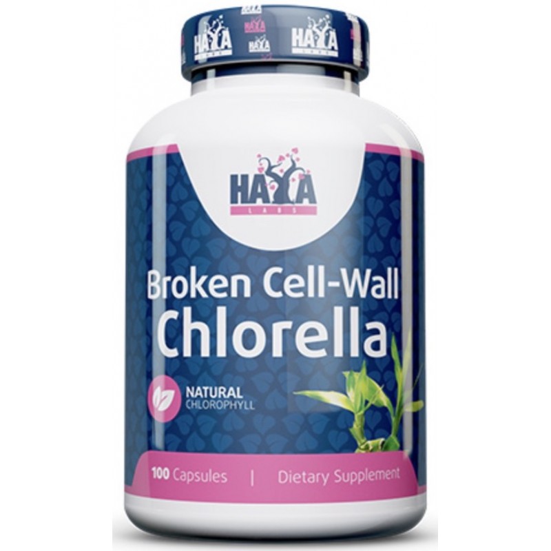 Haya Labs Broken Cell Wall Chlorella 500 mg 100 kapslit